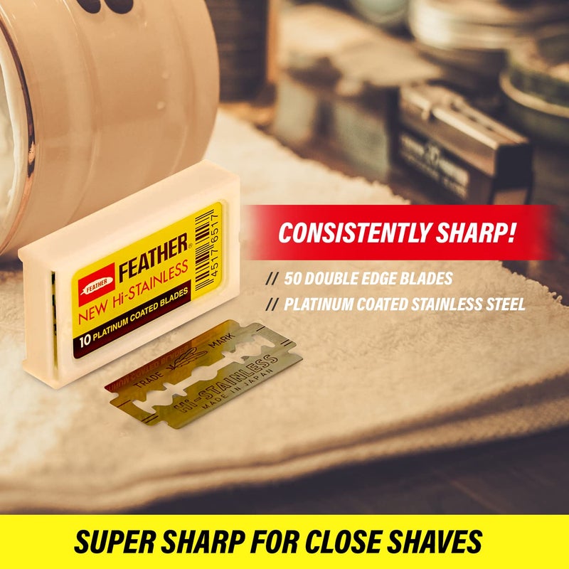 Feather Double Edge Safety Razor Blades 10 Count - Image 2